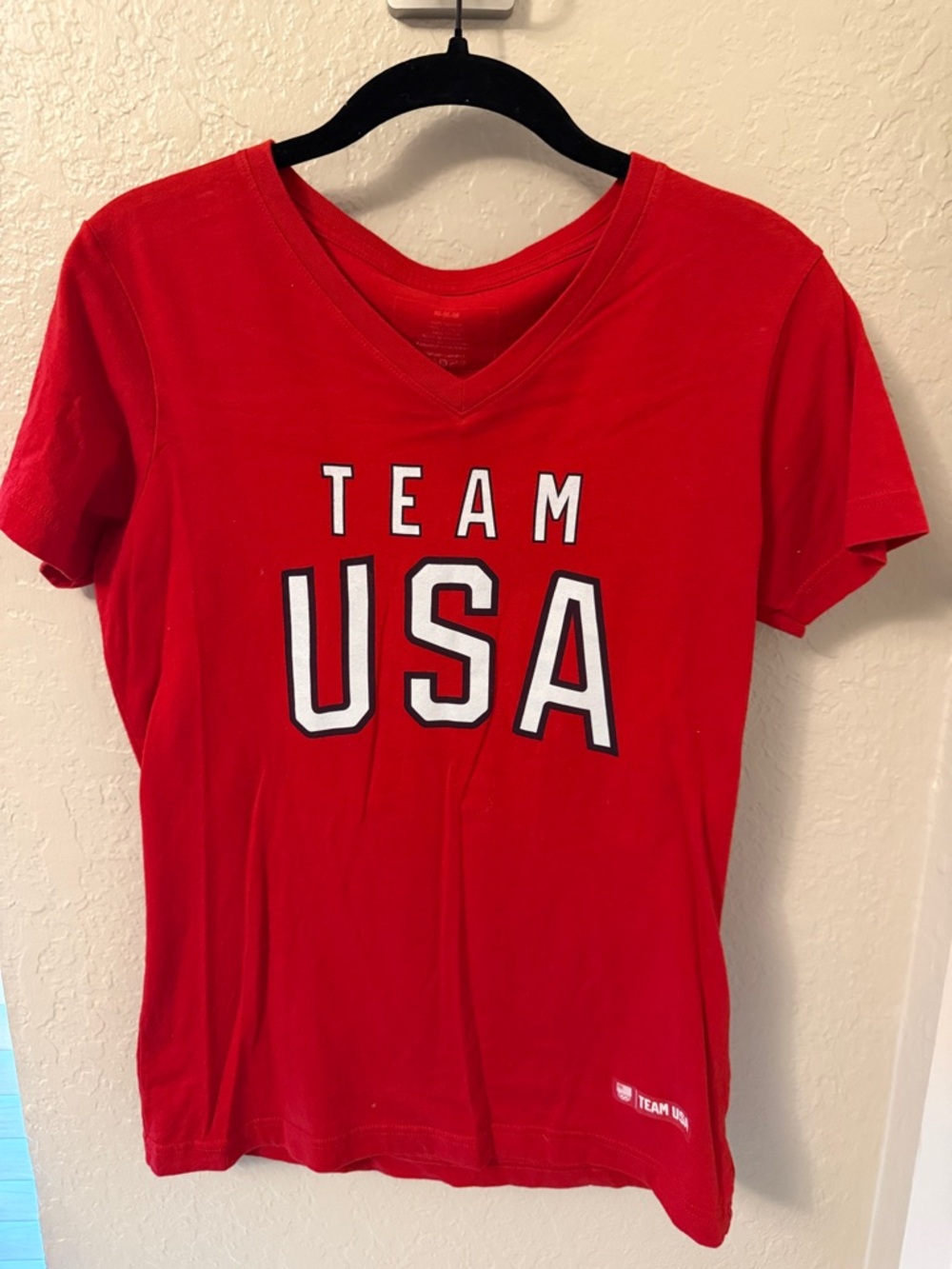 Team USA Red V-Neck Graphic Tee